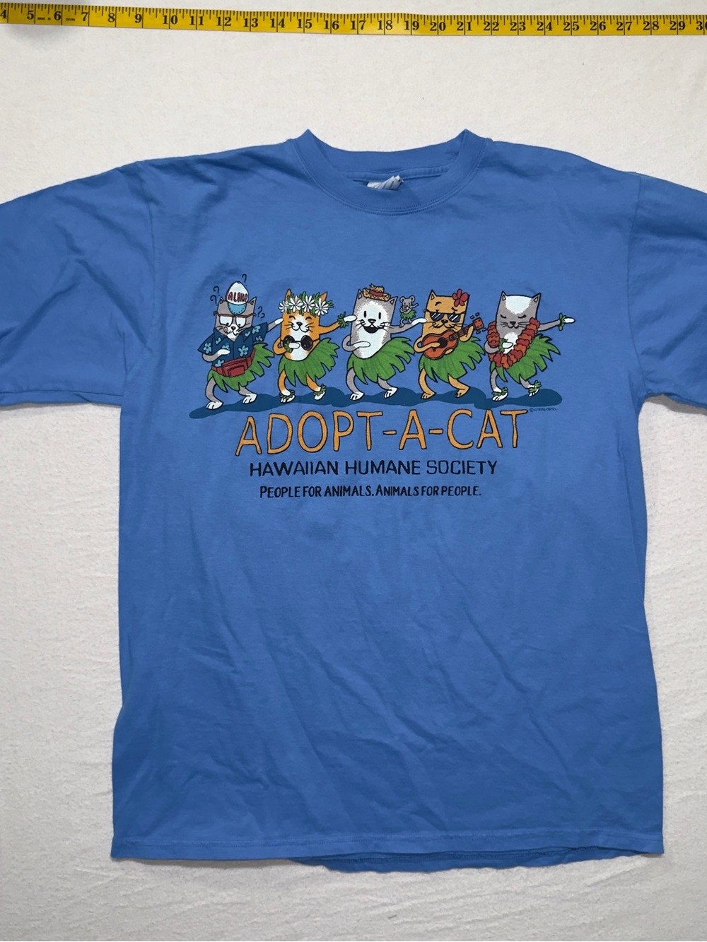 Adopt-A-Cat Hawaiian Humane Society Blue Graphic Tee